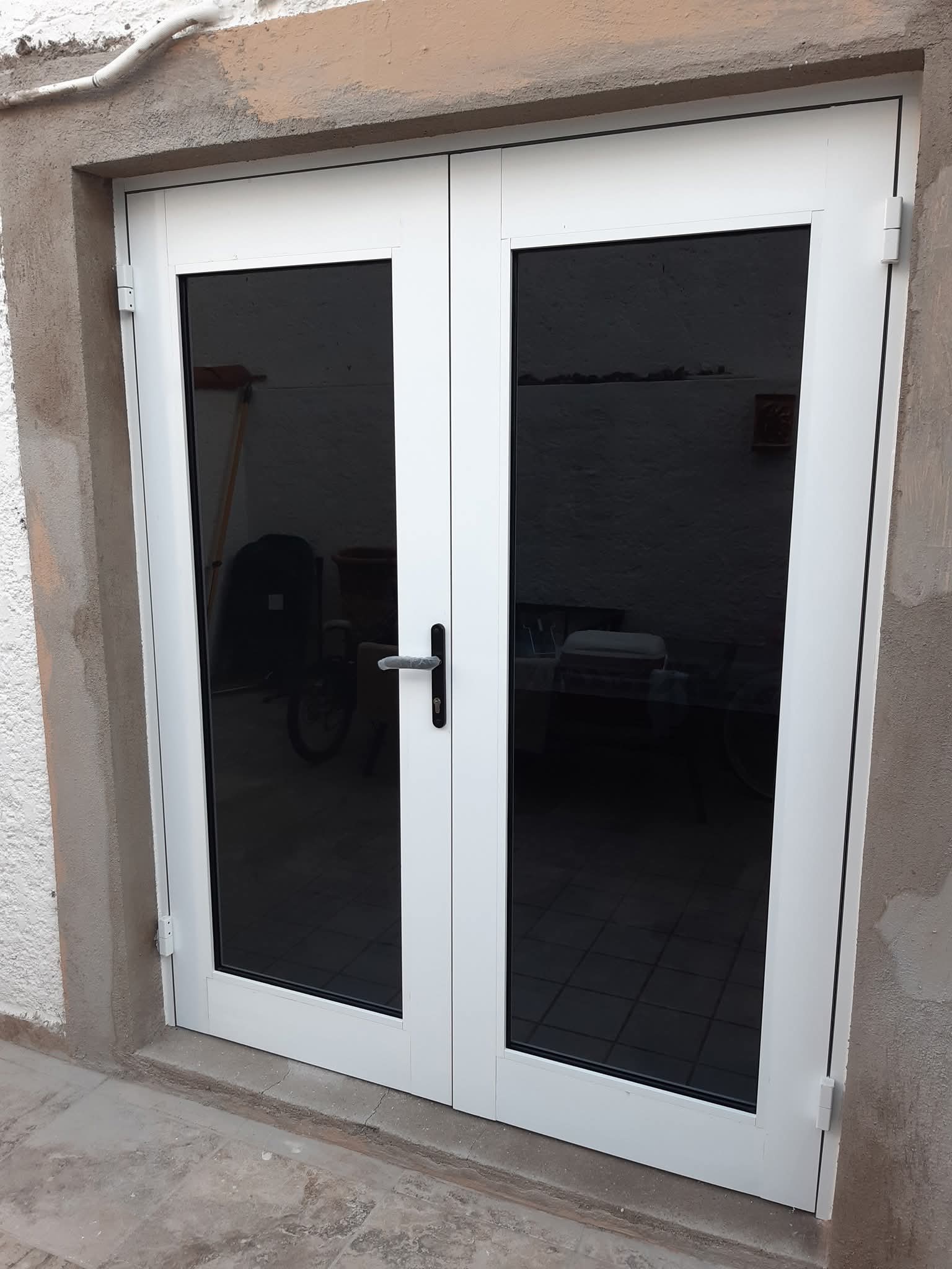 Puerta doble con vidrio